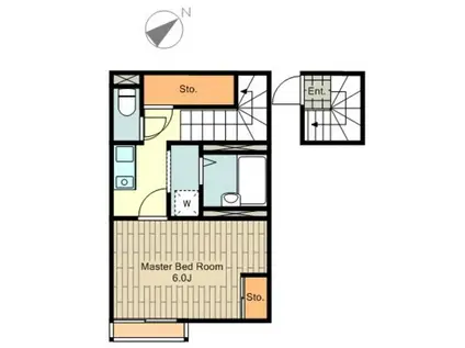 レオネクストパサージュI(1K/2階)の間取り写真
