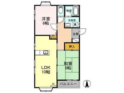 パークサイドI(2LDK/1階)の間取り写真