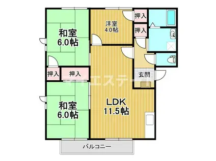 クレステージ・セピアIII(3LDK/2階)の間取り写真