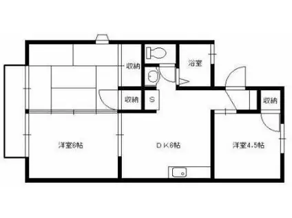 セジュール池端B棟(3DK/2階)の間取り写真