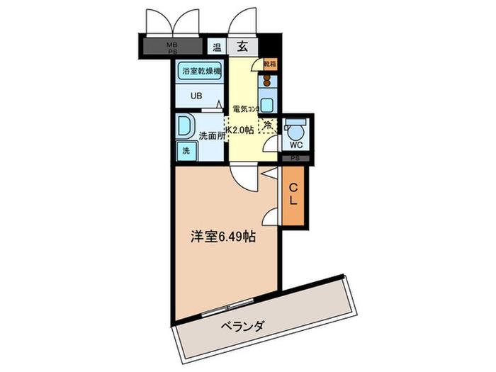 アネスト神戸西元町(1K/5階)の間取り写真