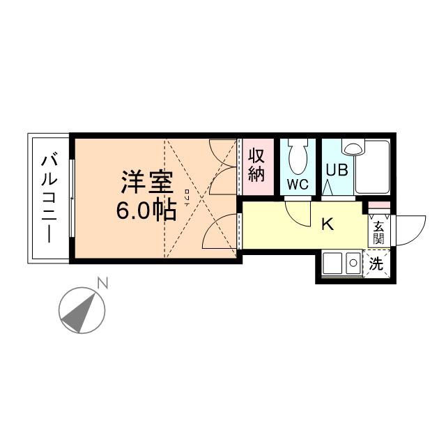 フジパレス石金(1K/1階)の間取り写真