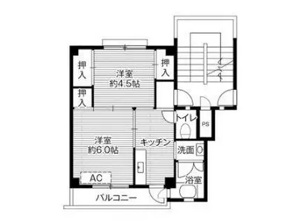 ビレッジハウス十王堂(2K/5階)の間取り写真