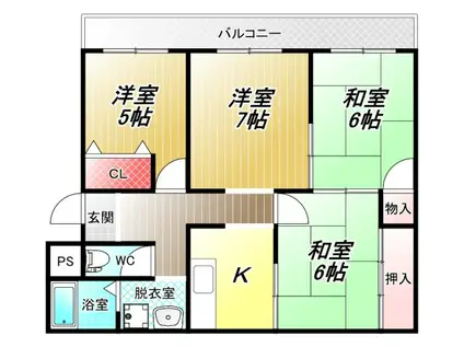 メゾン一番館(4K/4階)の間取り写真