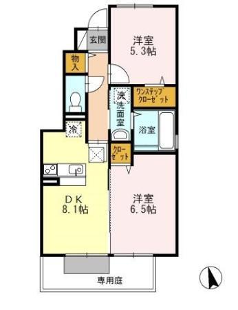 アピテ金屋(2LDK/2階)の間取り写真