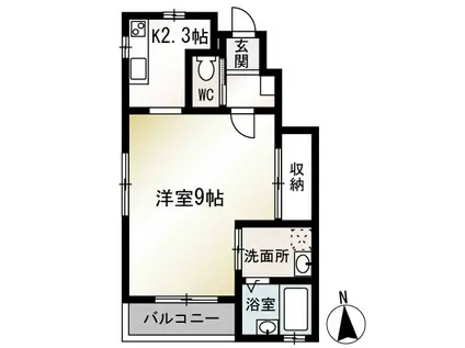 ハイムカープII(1K/1階)の間取り写真