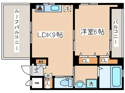 呉ビル(1LDK/4階)の間取り写真