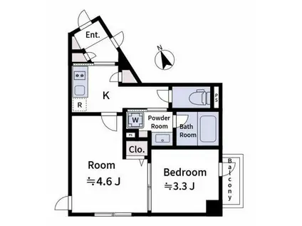 ラヴィエール上中里(1DK/1階)の間取り写真