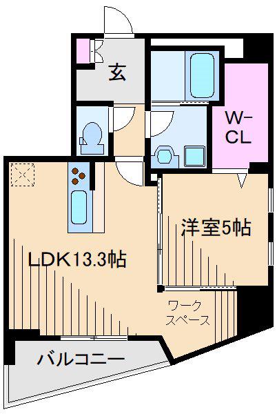 LA VIE BELLE(1LDK/3階)の間取り写真