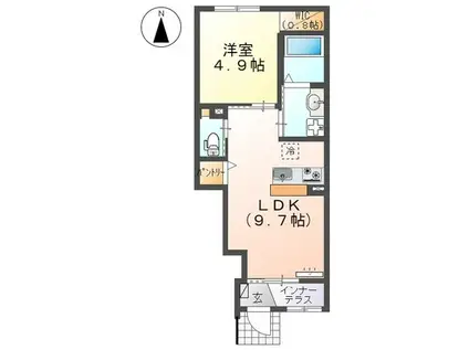 メゾン アンシェンヌ(1LDK/1階)の間取り写真