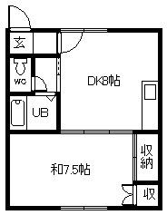 2.3ホームサトー(1LDK/2階)の間取り写真