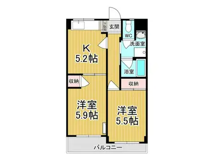 ライブハウスII(2K/2階)の間取り写真