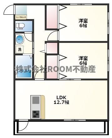 MS ONE(2LDK/3階)の間取り写真