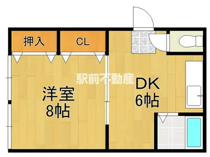 澤野アパート(1DK/2階)の間取り写真
