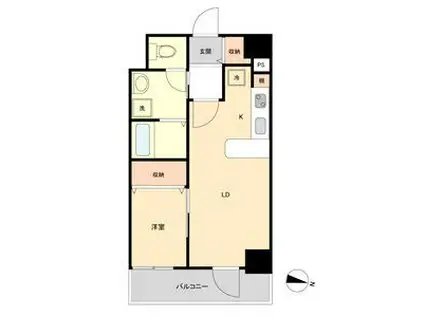 ヴェルジュコートI(1LDK/2階)の間取り写真