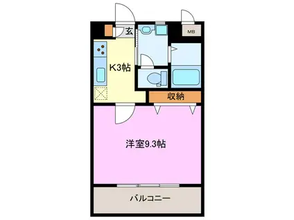 PAIKAJI(1K/2階)の間取り写真