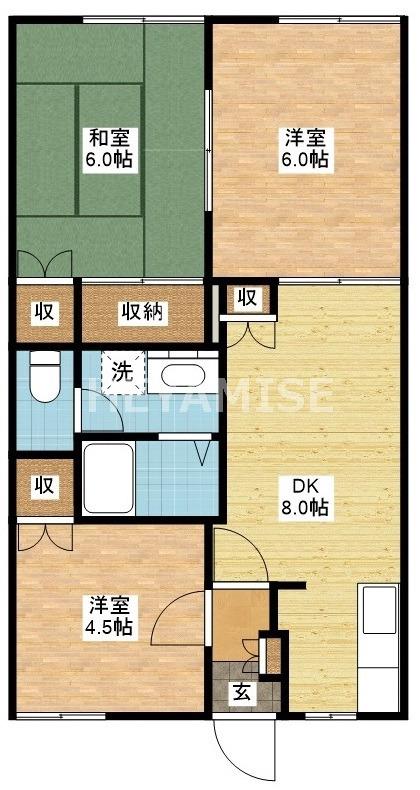 フレグランス草野(3DK/1階)の間取り写真
