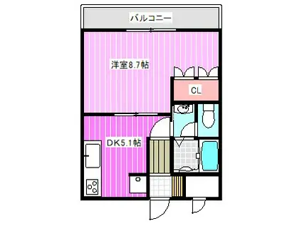 グレイス・ヒルズIII(1DK/1階)の間取り写真