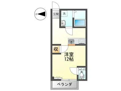 LA TOUR NET.UN(ワンルーム/1階)の間取り写真