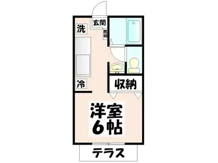 サンシティ岩原(ワンルーム/1階)の間取り写真