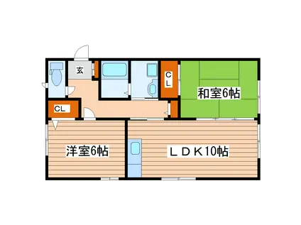 オリーブハウス(2LDK/1階)の間取り写真