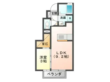 フルール類家(1LDK/1階)の間取り写真