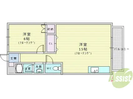 ハイツ泉ヶ丘(1LDK/3階)の間取り写真