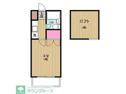 コーポアップル(ワンルーム/2階)の間取り写真