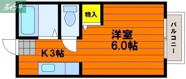 ビーライン北方(ワンルーム/1階)の間取り写真