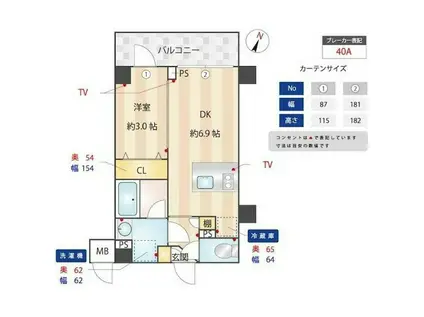 ZOOM下丸子(1DK/2階)の間取り写真