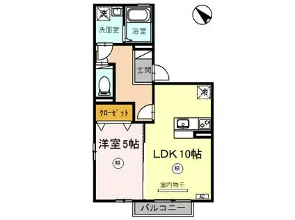 カーサビアンカ(1LDK/2階)の間取り写真