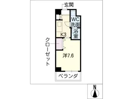 エイムオーエス島崎町マンション(1K/1階)の間取り写真