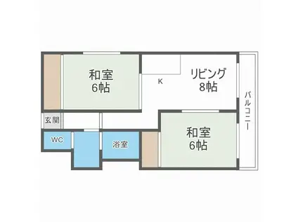 和興一ビル(2DK/2階)の間取り写真