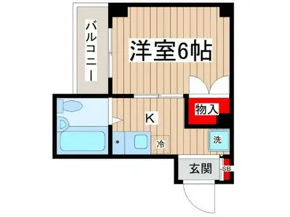 ホームコア87(1K/2階)の間取り写真