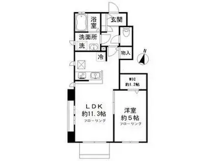 ヴィヴレツジ(1LDK/1階)の間取り写真