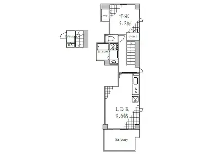 ラぺスカイツリー(1LDK/6階)の間取り写真