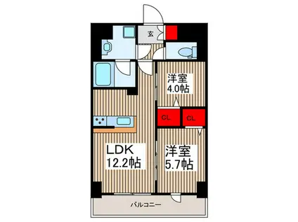 EVERGARDEN(2LDK/6階)の間取り写真