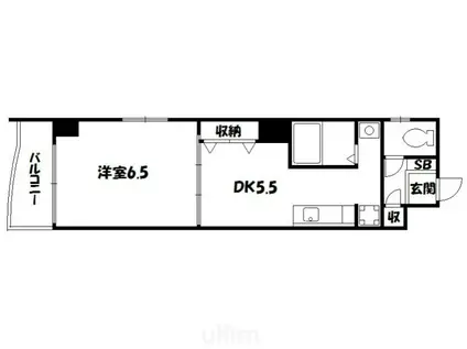 グランドパルティール3(1DK/3階)の間取り写真