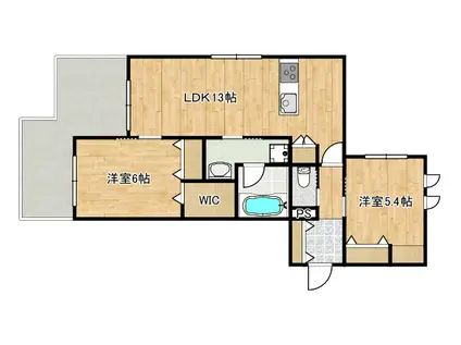HEBEL MAISON 新城(2LDK/2階)の間取り写真