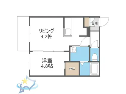 プレスタ南7西16MS(1LDK/2階)の間取り写真