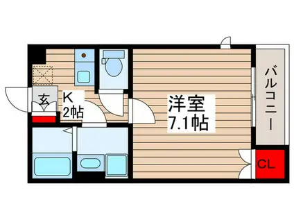 WILL MAISON 常盤平(1K/3階)の間取り写真