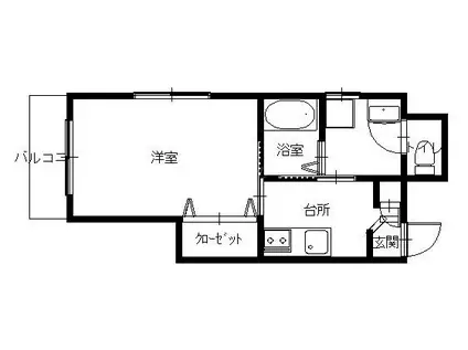 セレスティア・カネガエ(1K/2階)の間取り写真