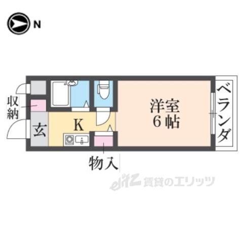 ラポール3(1K/3階)の間取り写真