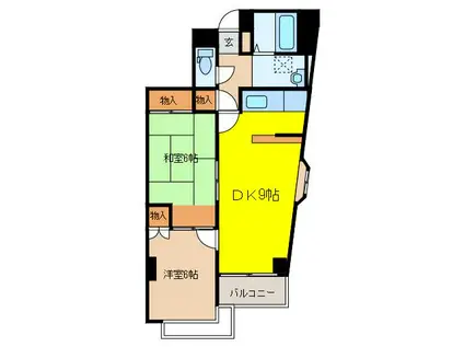 ロワールミタハイツ(2DK/5階)の間取り写真