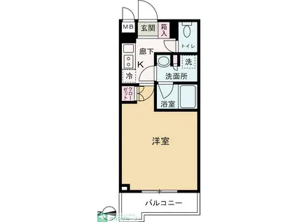 ルーブル武蔵中原伍番館(1K/2階)の間取り写真