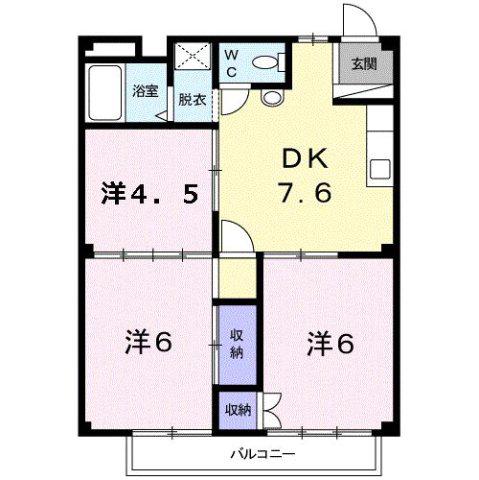 シティハイツ井上(3DK/2階)の間取り写真