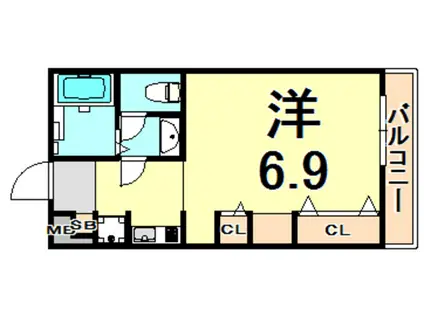 コンフォート南塚口町(1K/2階)の間取り写真