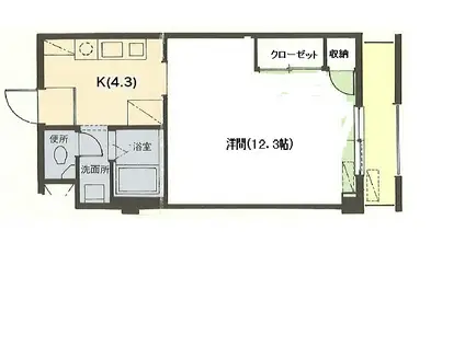 アルシェ浜松(1K/6階)の間取り写真