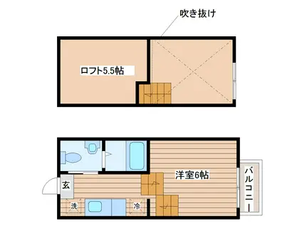 アールアイ旭ヶ丘(1K/1階)の間取り写真