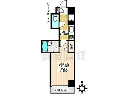 ST PLAZA YAMAHANA(1K/2階)の間取り写真